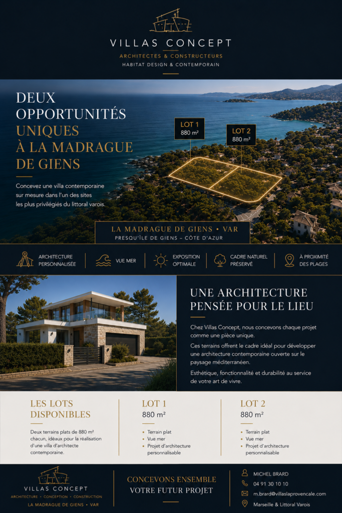 DEUX OPPORTUNITÉS D&rsquo;EXCEPTION À LA MADRAGUE DE GIENS (VAR)